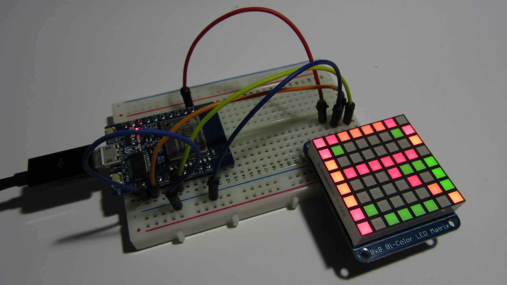 Bicolor LED Matrix with I2C を試してみました mgo-tec電子工作